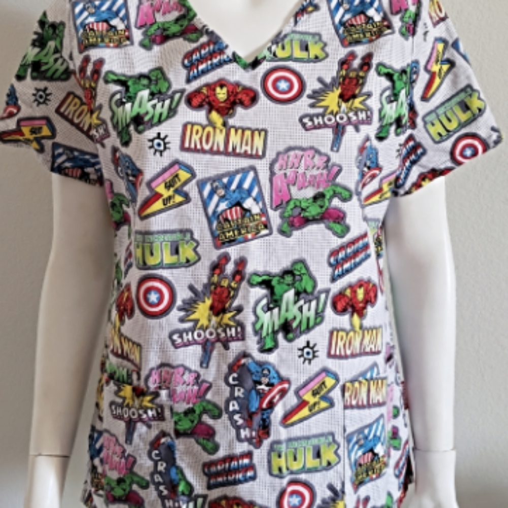 Marvel xs scrub top